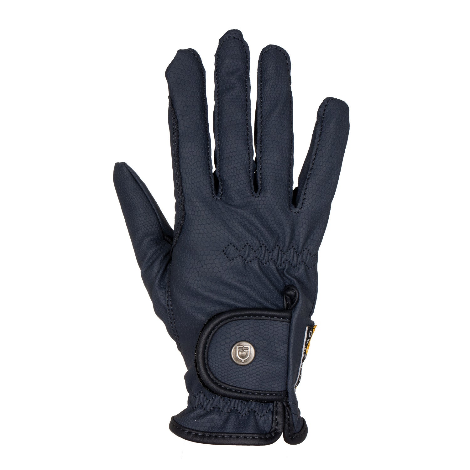 Equestro Unisex gloves in soft synthetic leather with hook-and-loop fastening