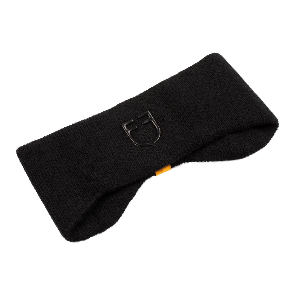 Unisex ribbed wool earmuff headband with logo