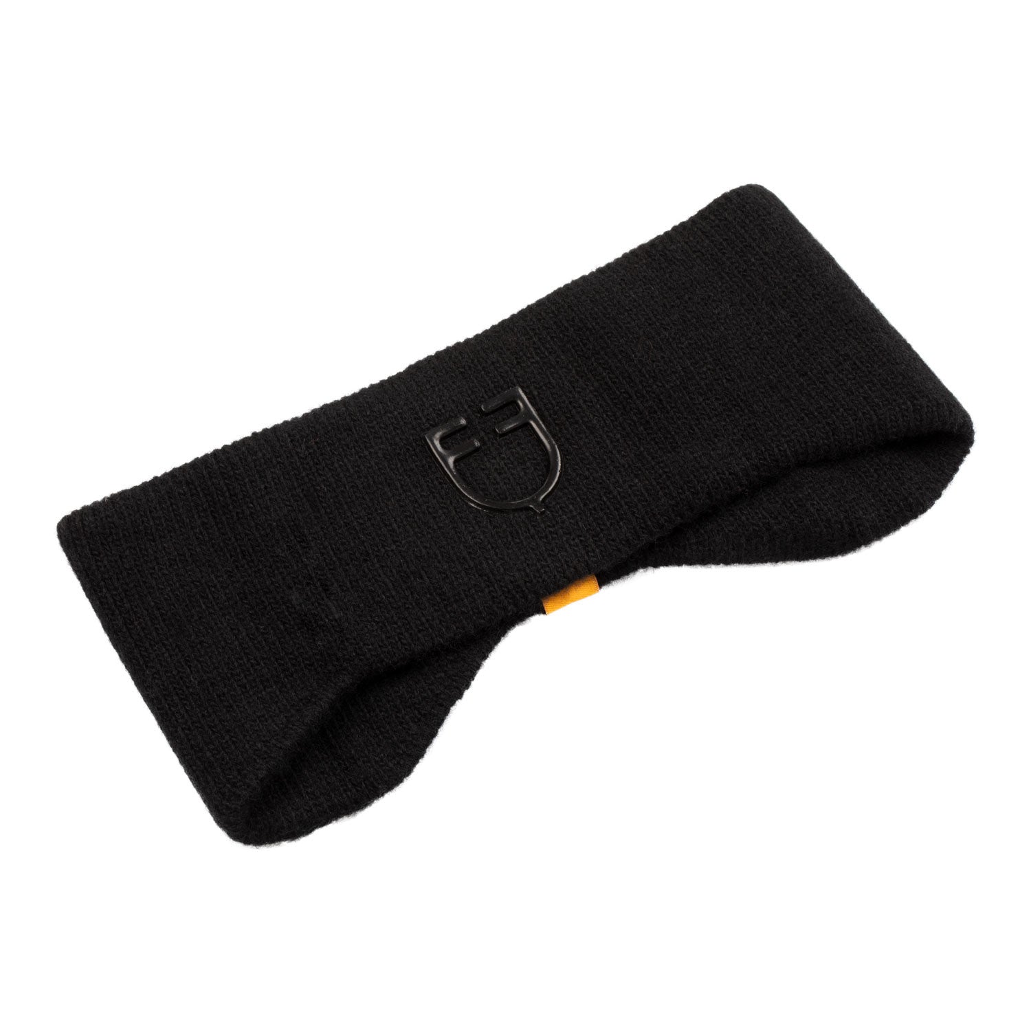Unisex ribbed wool earmuff headband with logo