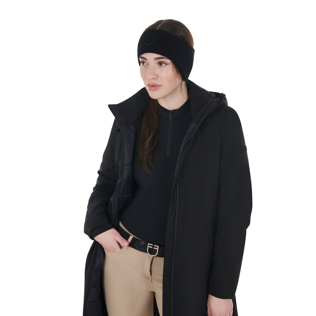 Unisex ribbed wool earmuff headband with logo