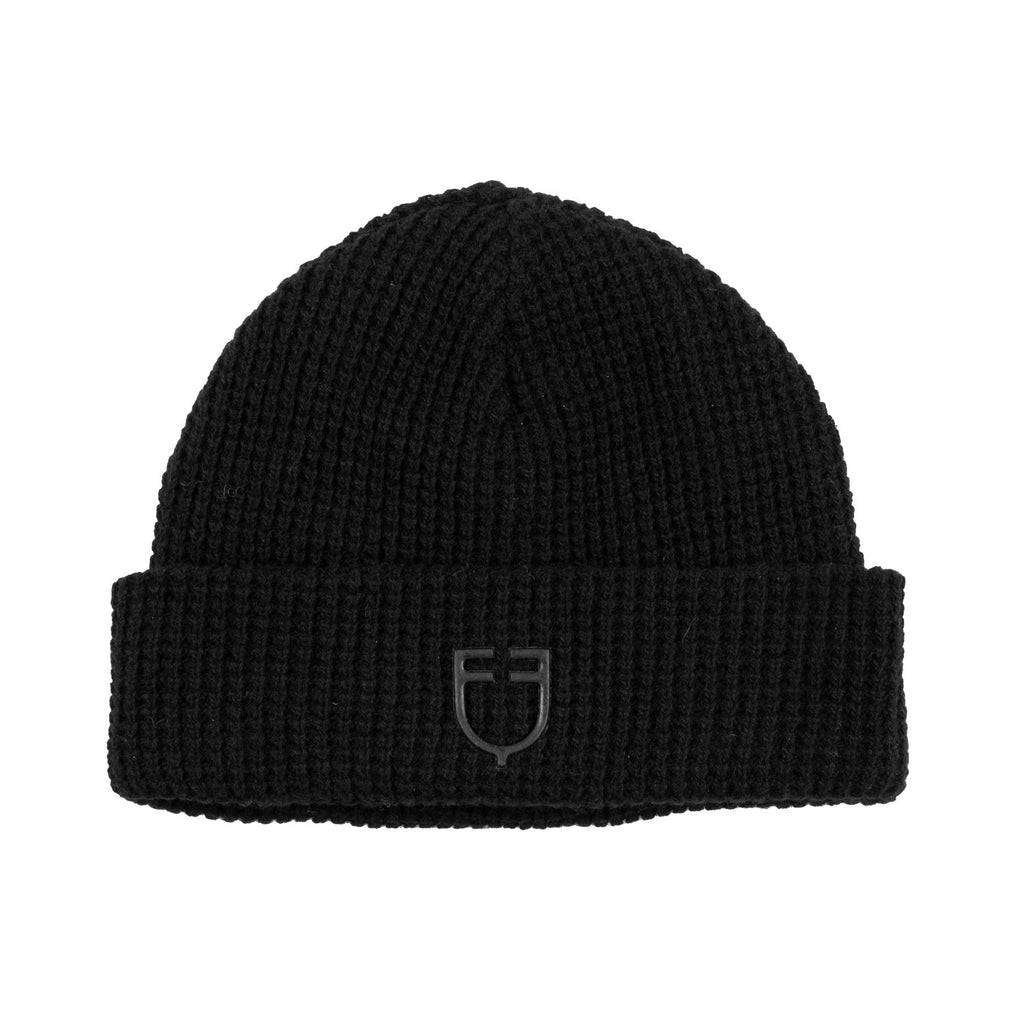 Unisex ribbed wool beanie with logo