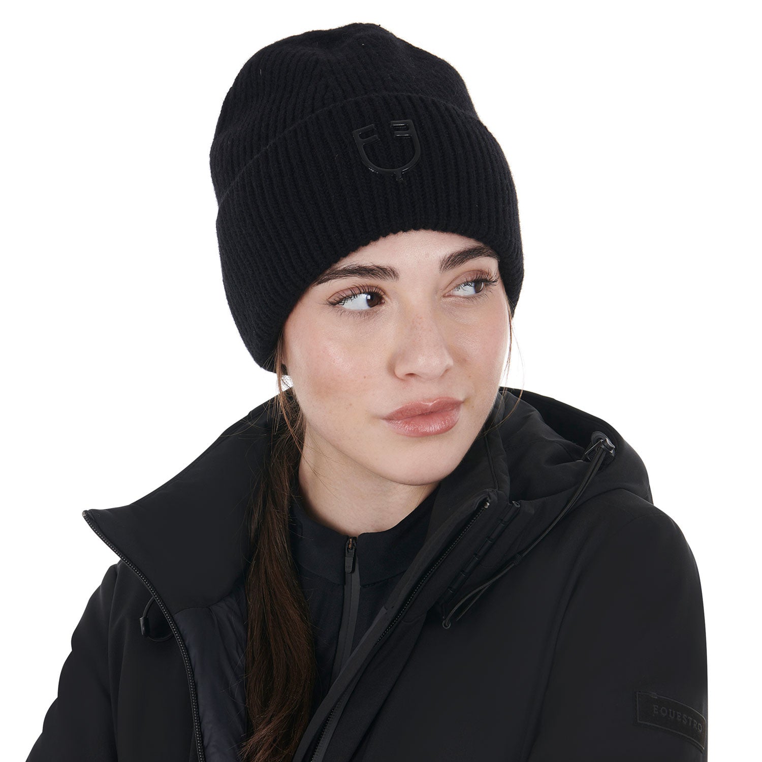 Unisex ribbed wool beanie with logo