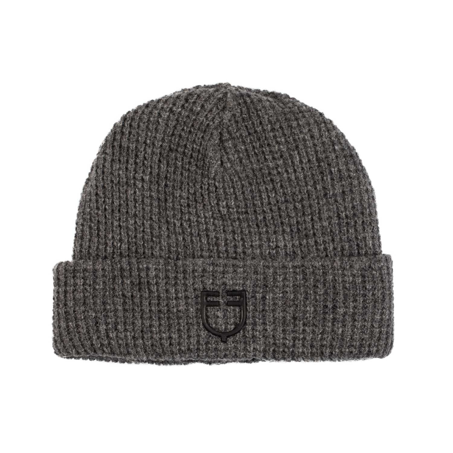 Equestro Unisex ribbed wool beanie with logo