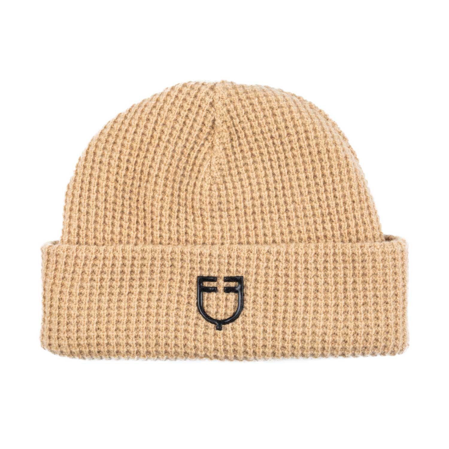 Equestro Unisex ribbed wool beanie with logo