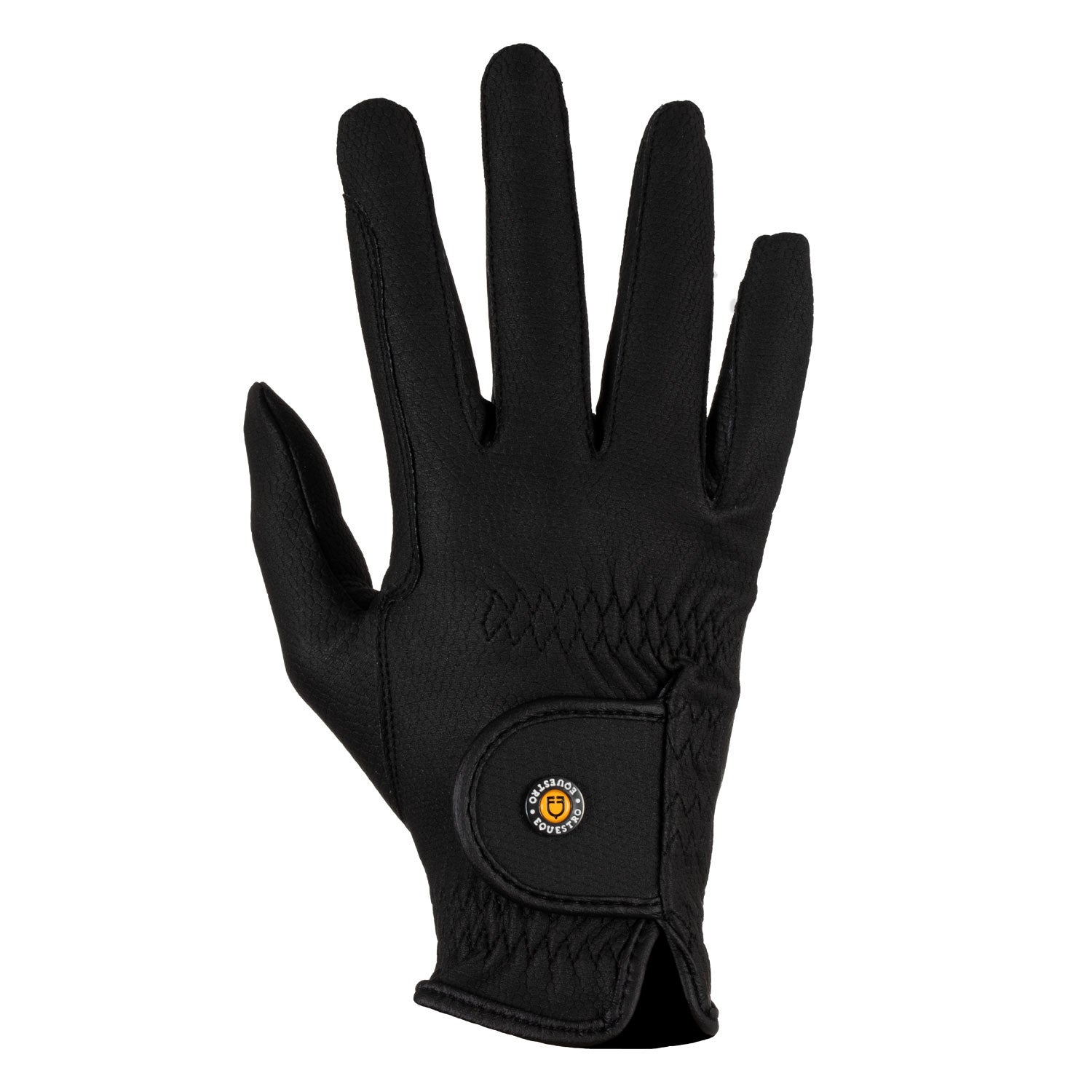Equestro Unisex padded gloves in synthetic leather with hook-and-loop closure
