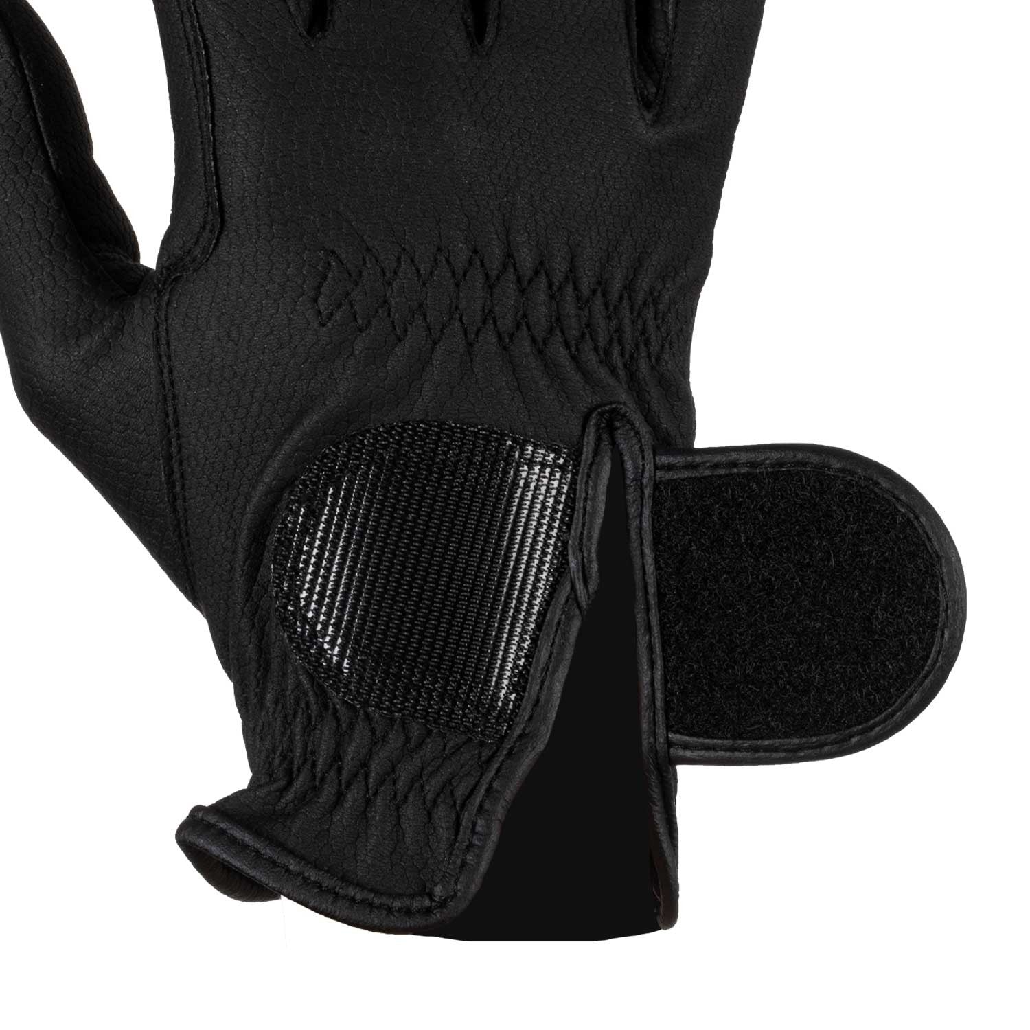 Unisex padded gloves in synthetic leather with hook-and-loop closure