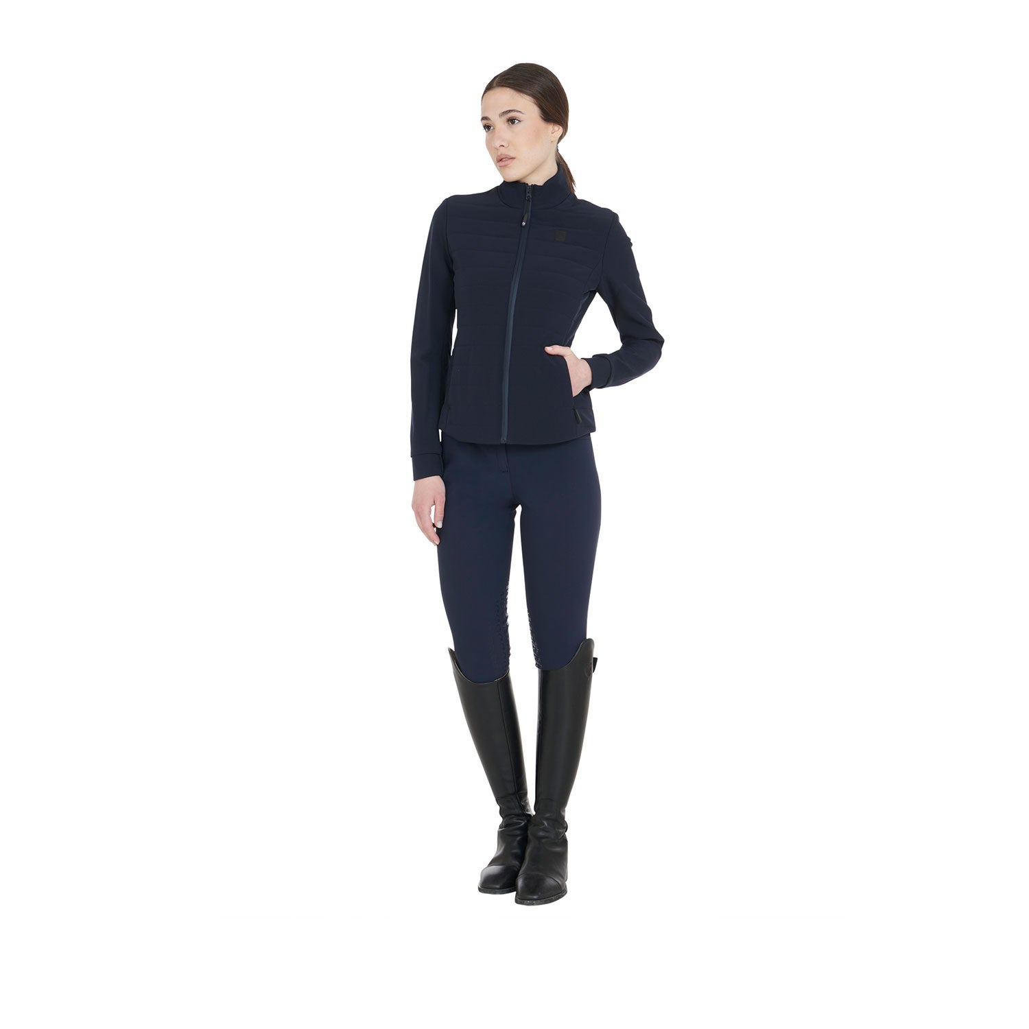 Women's jacket in technical and perforated fabric