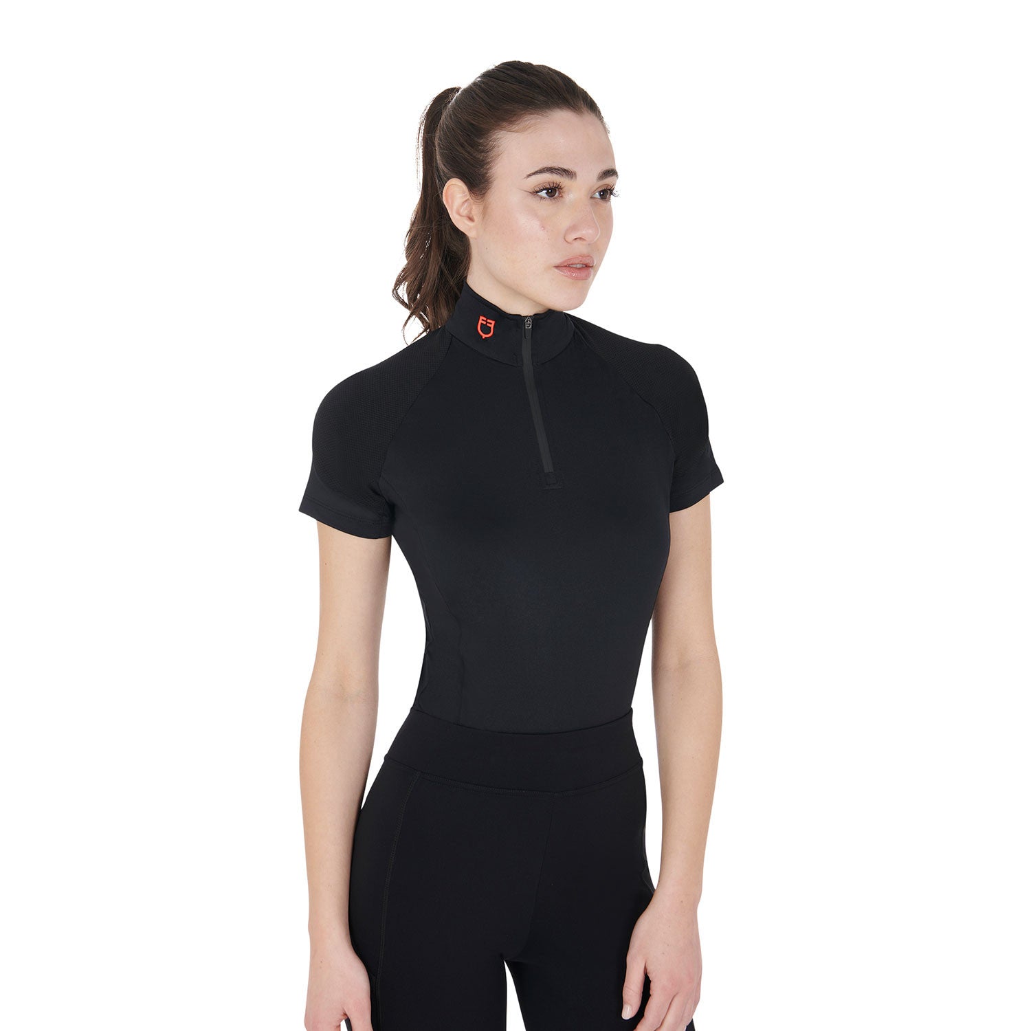 Equestro Women's slim fit short sleeve base layer