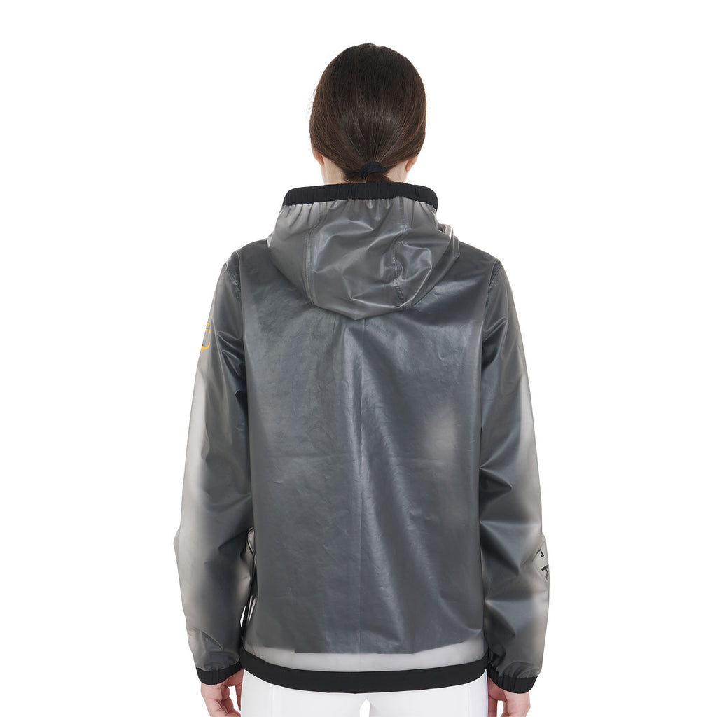 Women's transparent technical raincoat