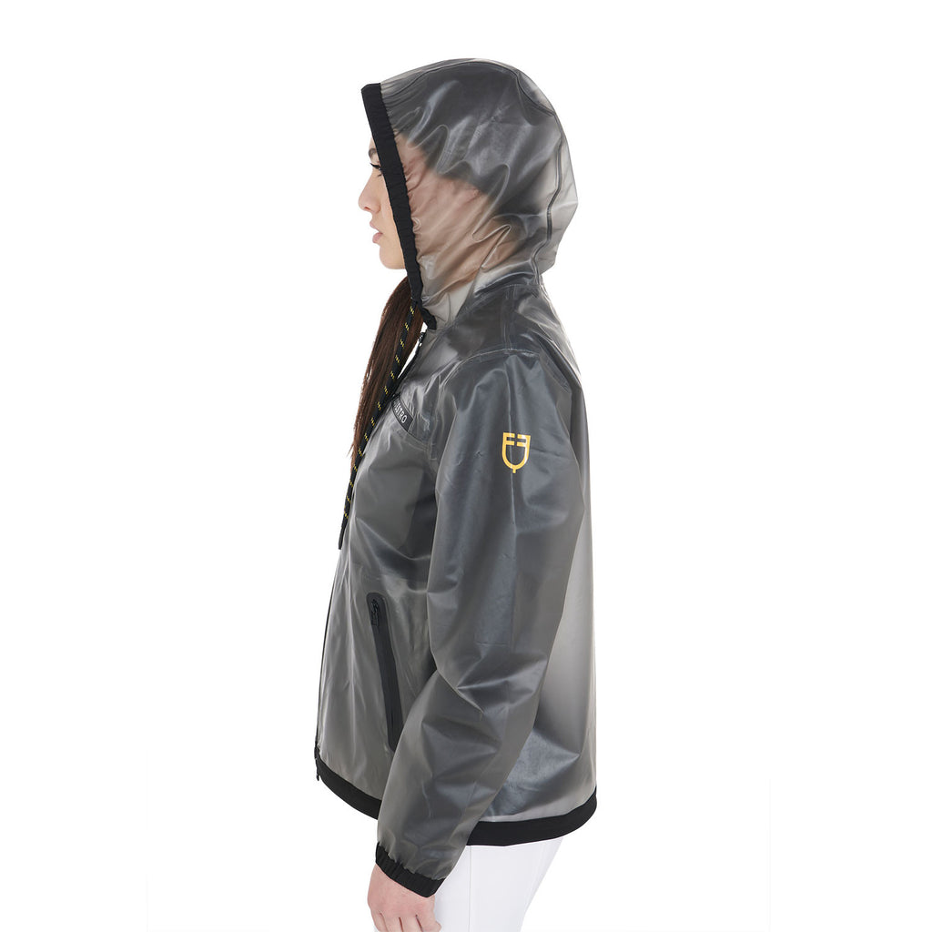 Women's transparent technical raincoat