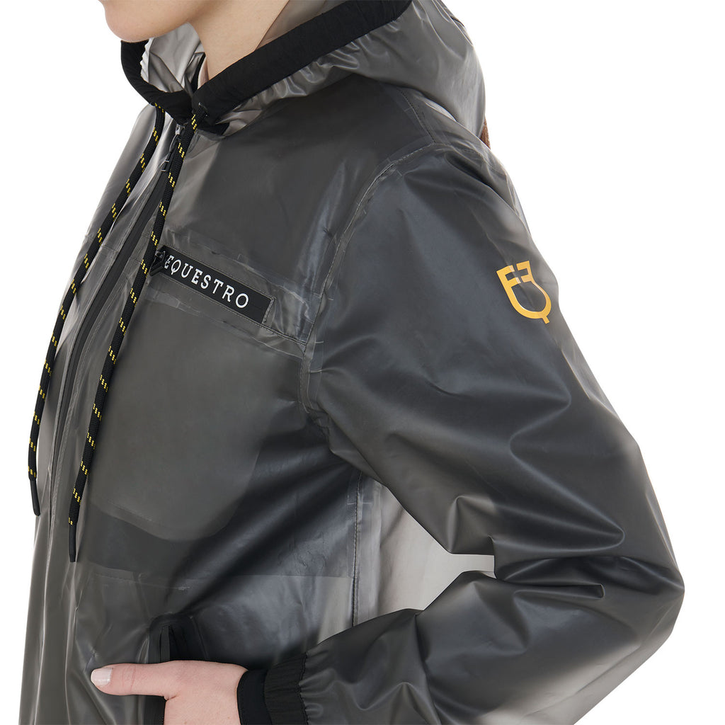 Women's transparent technical raincoat