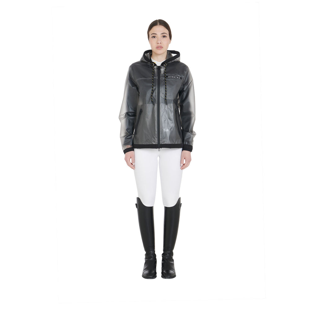 Women's transparent technical raincoat