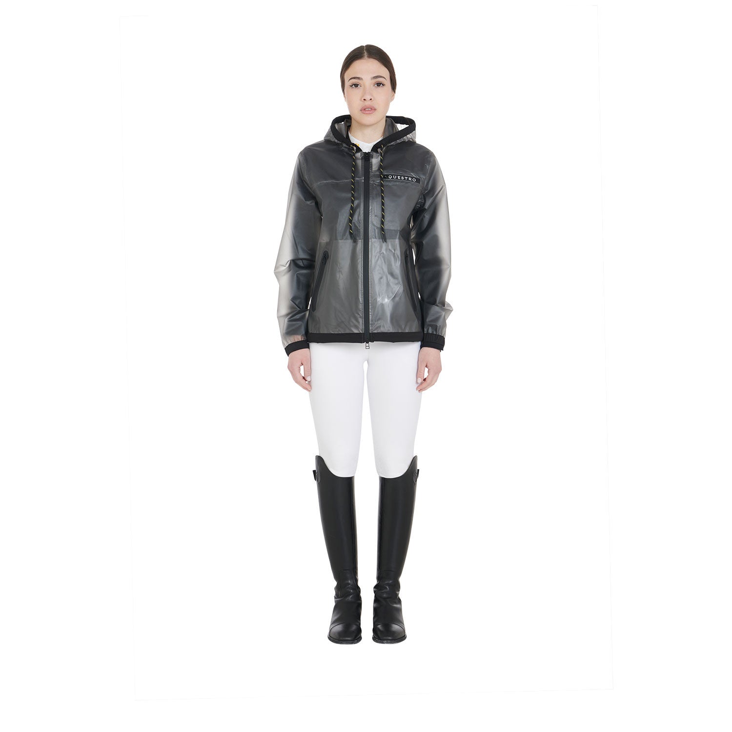 Women's transparent technical raincoat