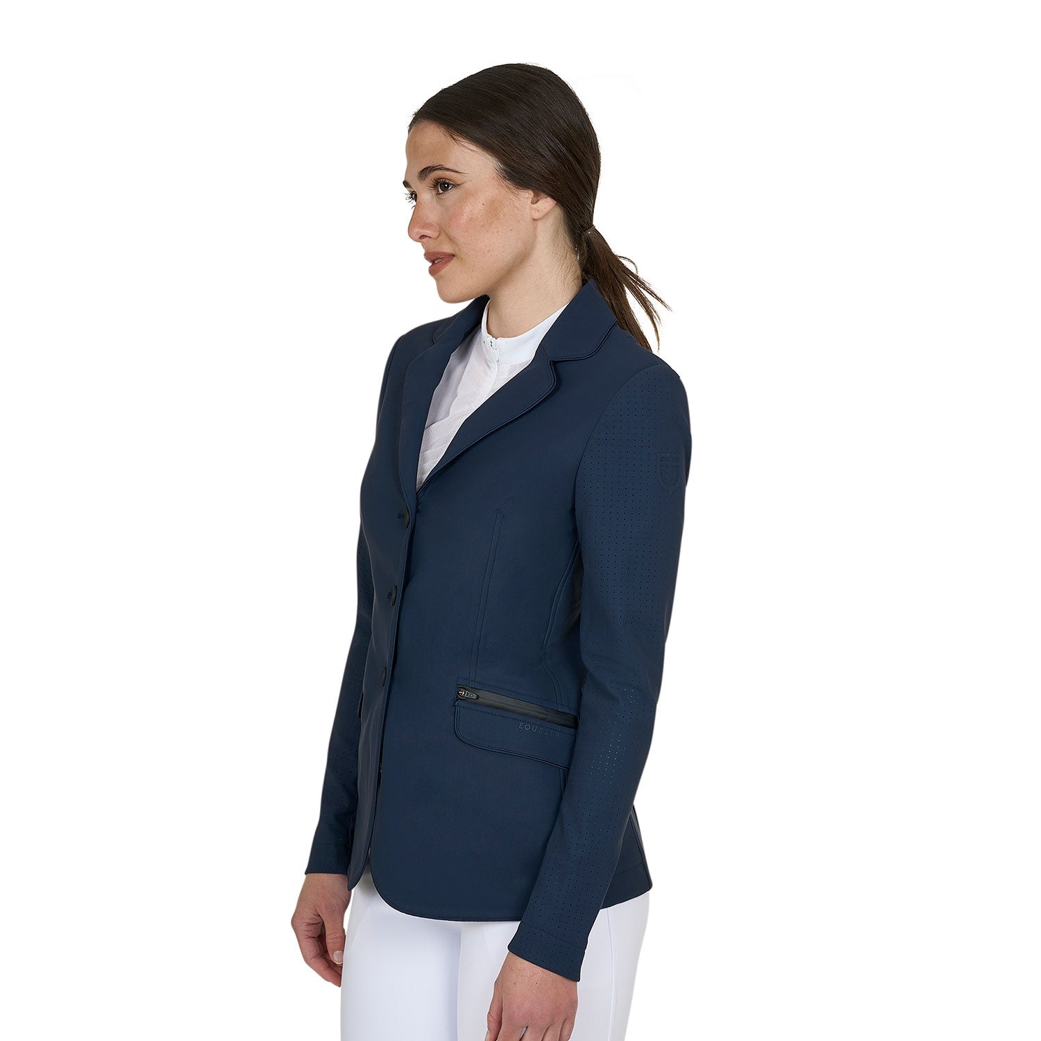 Women's competition jacket three buttons perforated fabric