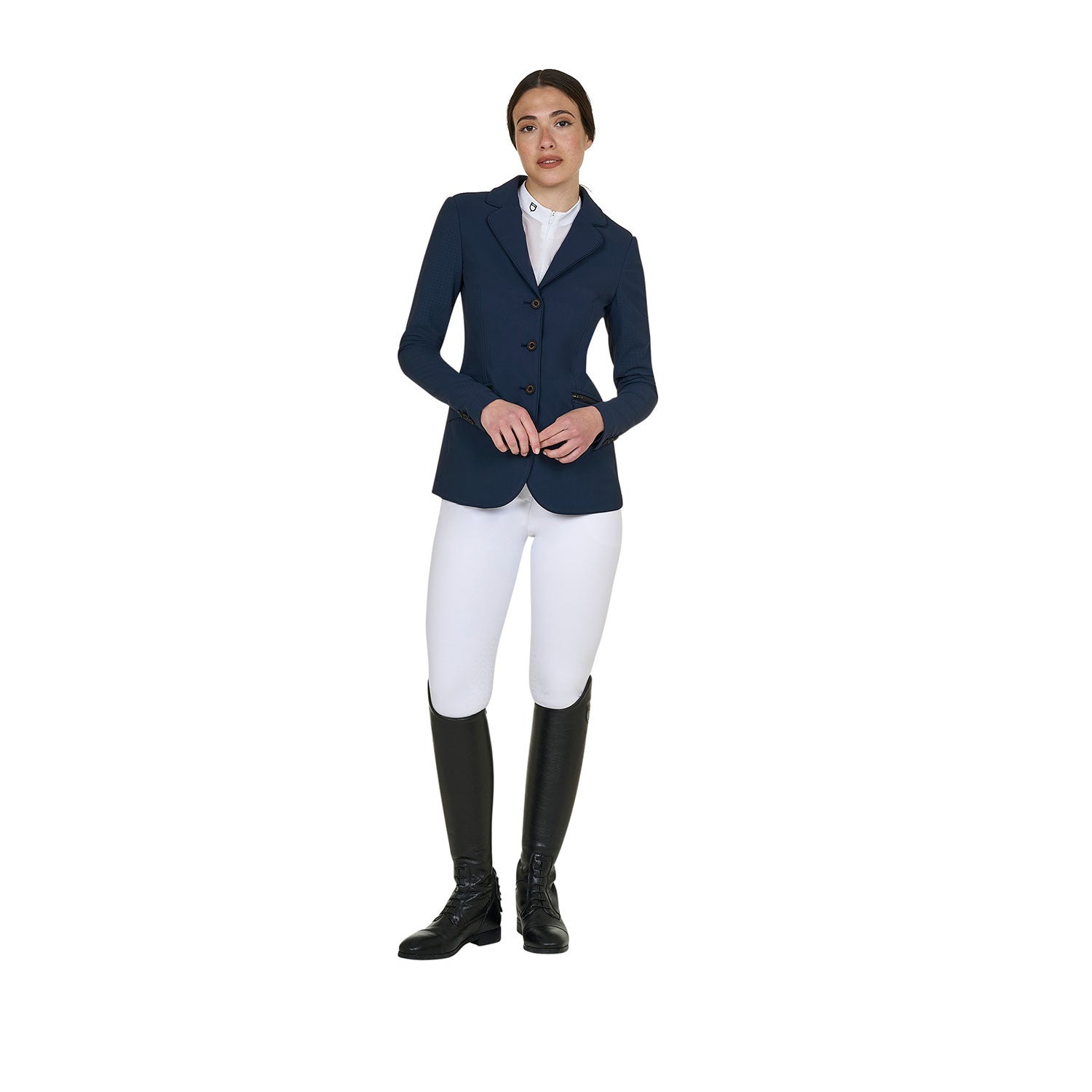 Women's competition jacket three buttons perforated fabric
