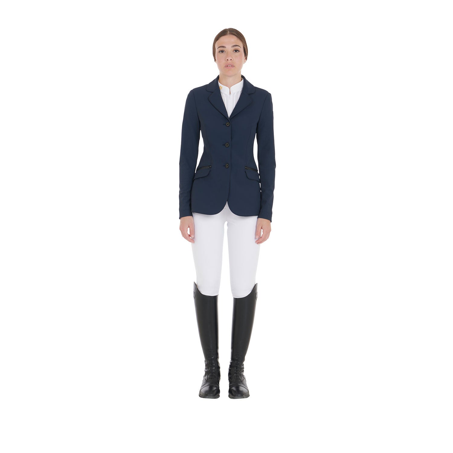 Women's competition jacket three buttons perforated fabric