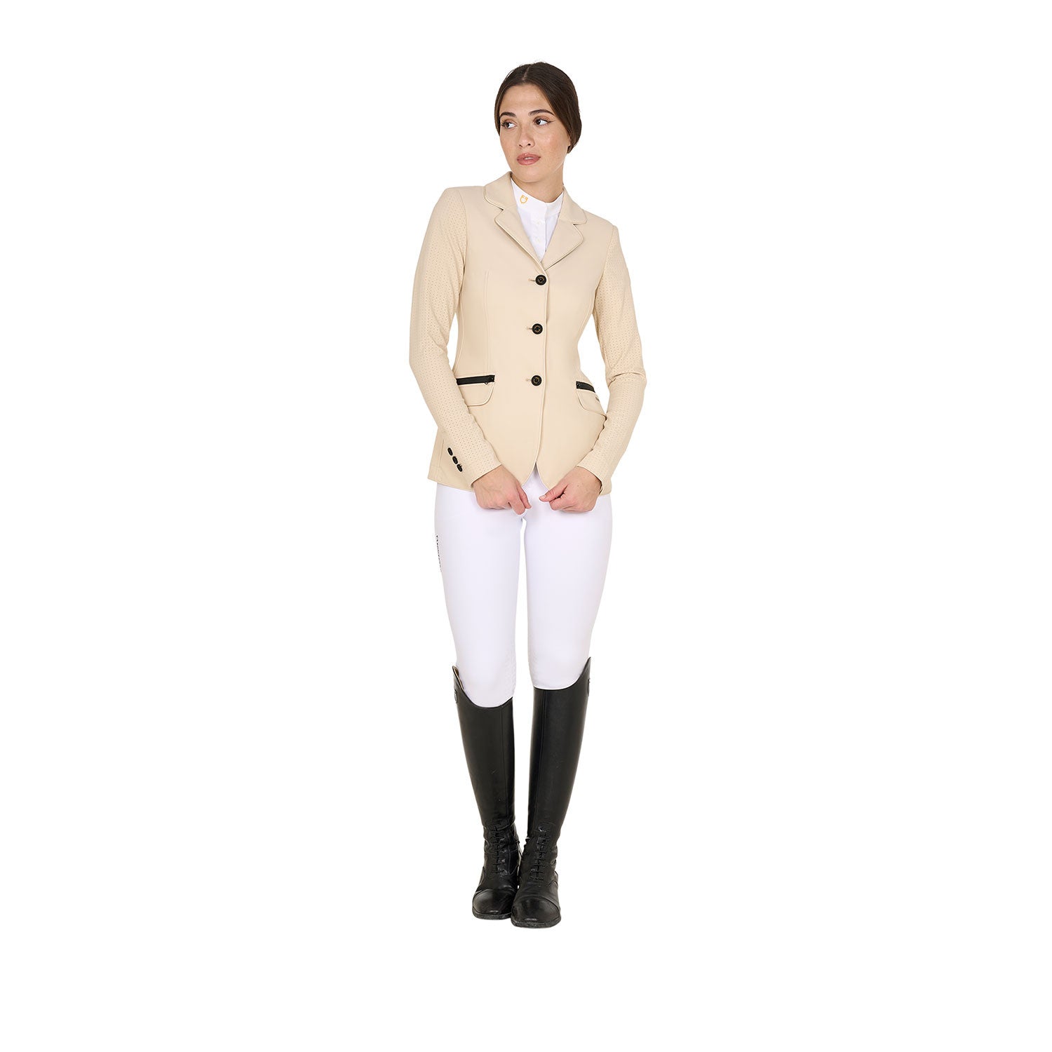 Women's competition jacket three buttons perforated fabric