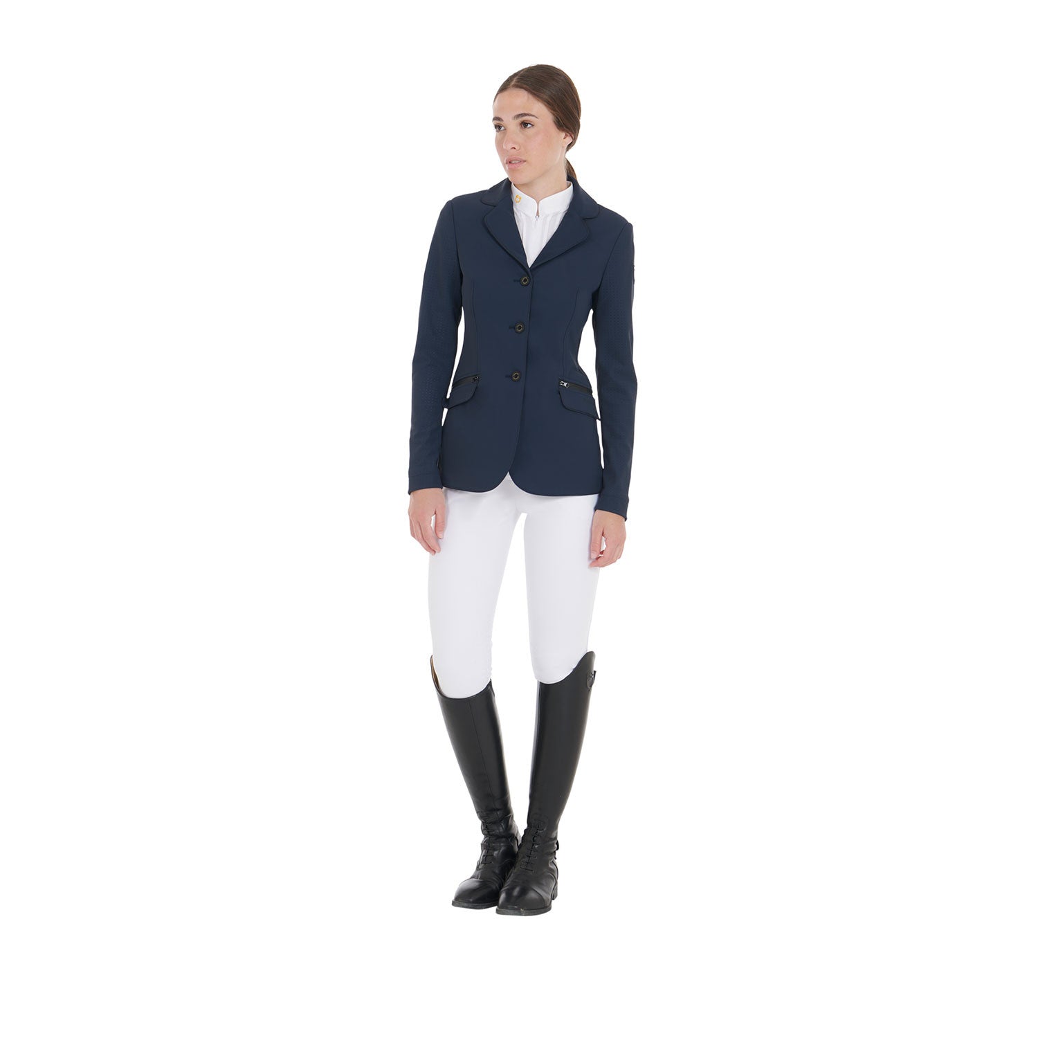 Women's competition jacket three buttons perforated fabric