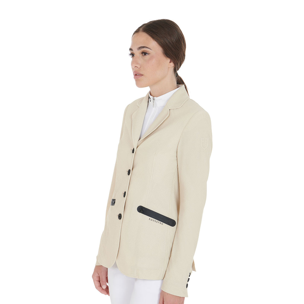 Women's competition jacket four buttons perforated fabric