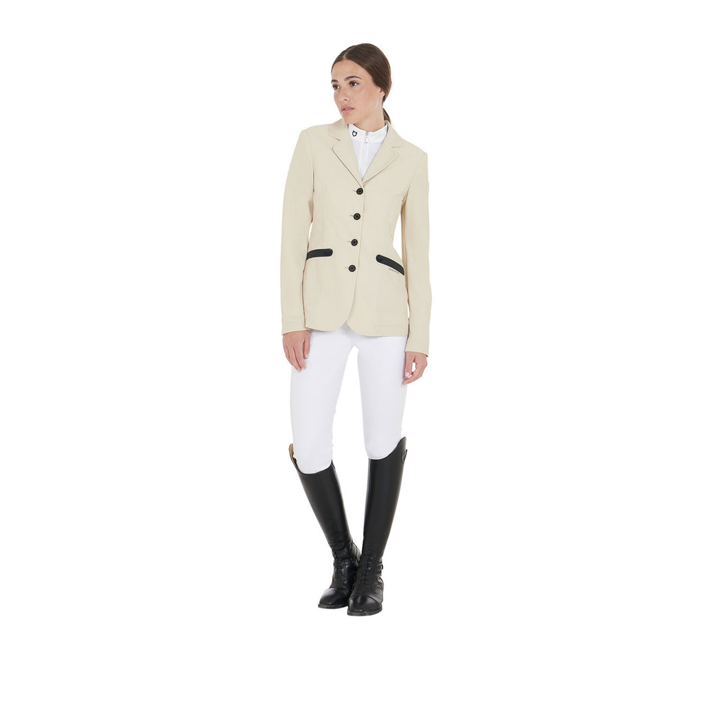 Women's competition jacket four buttons perforated fabric