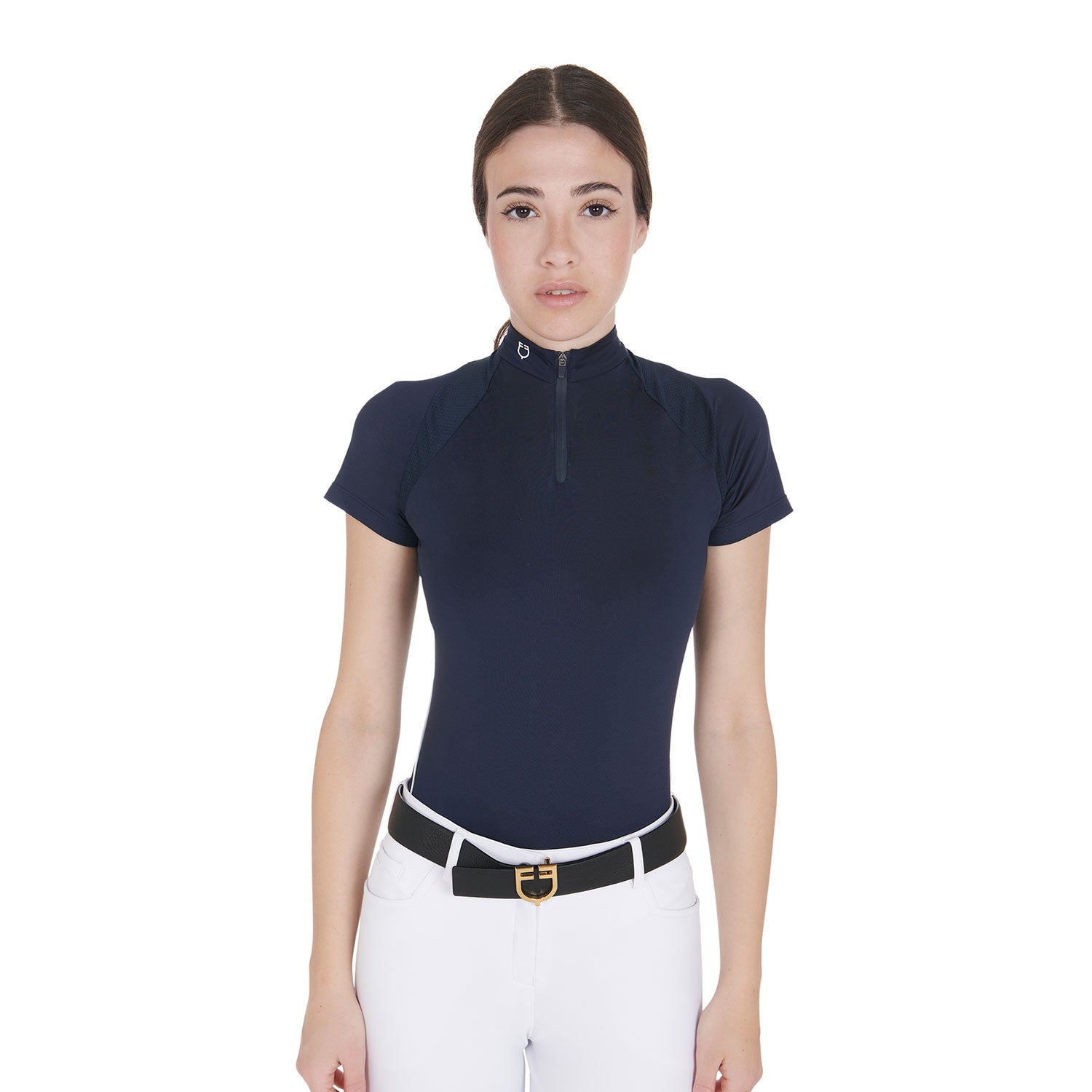 Equestro Women's slim fit technical training polo shirt