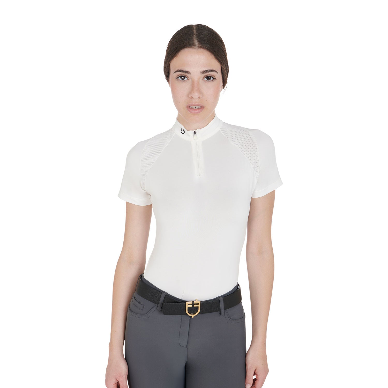 Equestro Women's slim fit technical training polo shirt