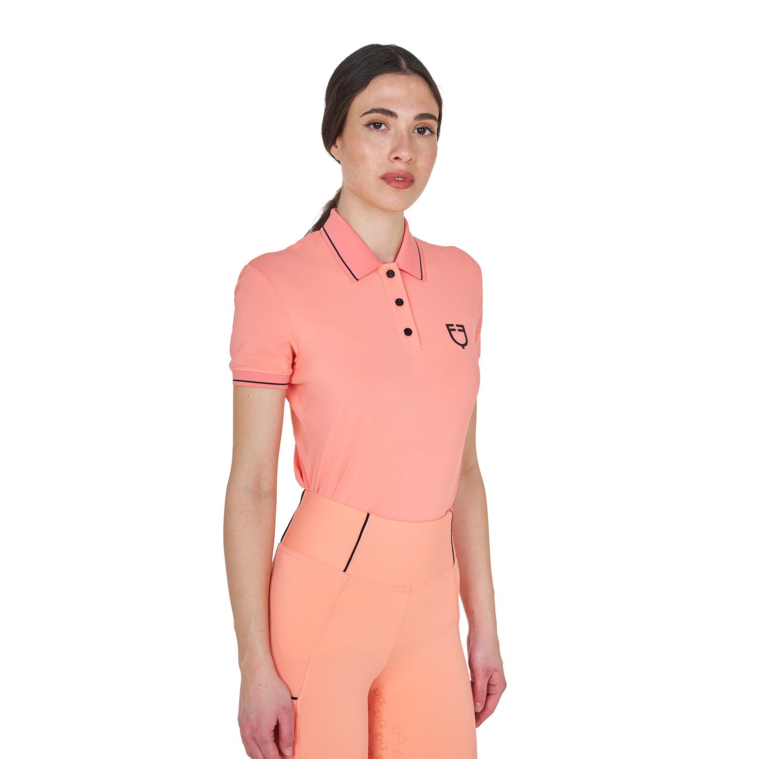 Women's slim fit polo shirt in breathable fabric