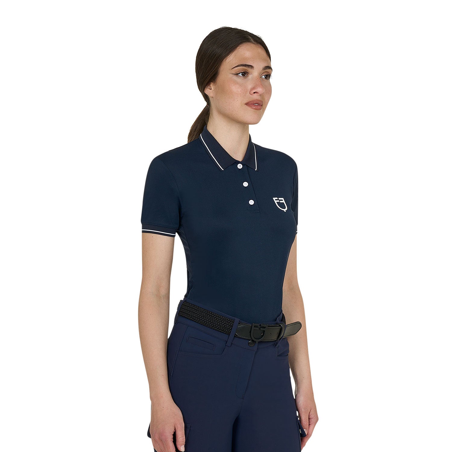 Equestro Women's slim fit polo shirt in breathable fabric