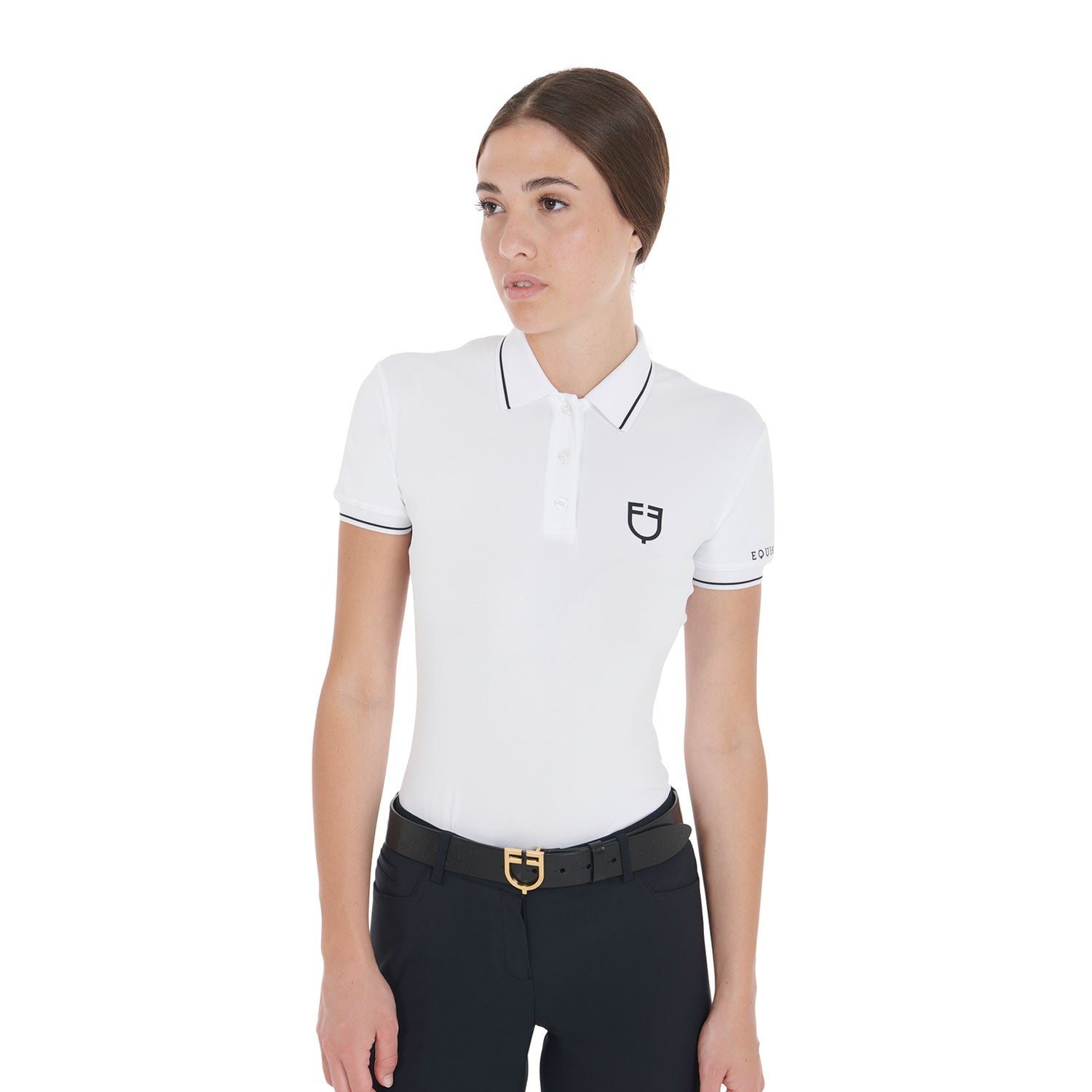 Women's slim fit polo shirt in breathable fabric