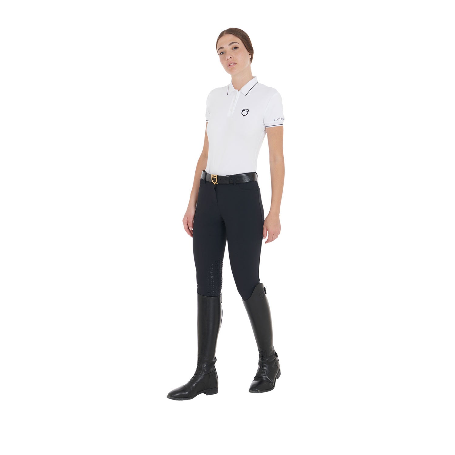 Women's slim fit polo shirt in breathable fabric