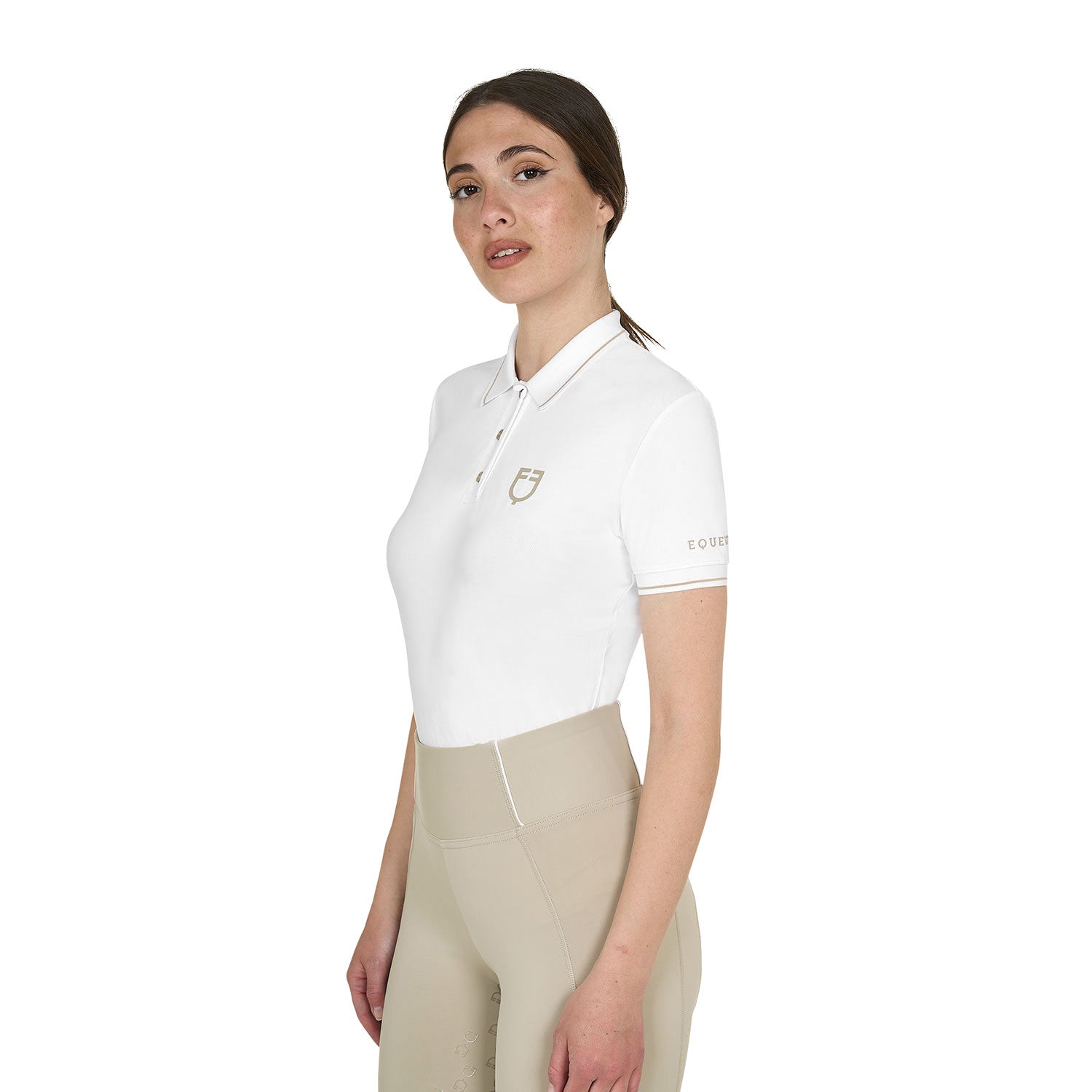 Equestro Women's slim fit polo shirt in breathable fabric