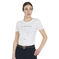 Equestro Women's slim fit t-shirt jumping with rhinestone