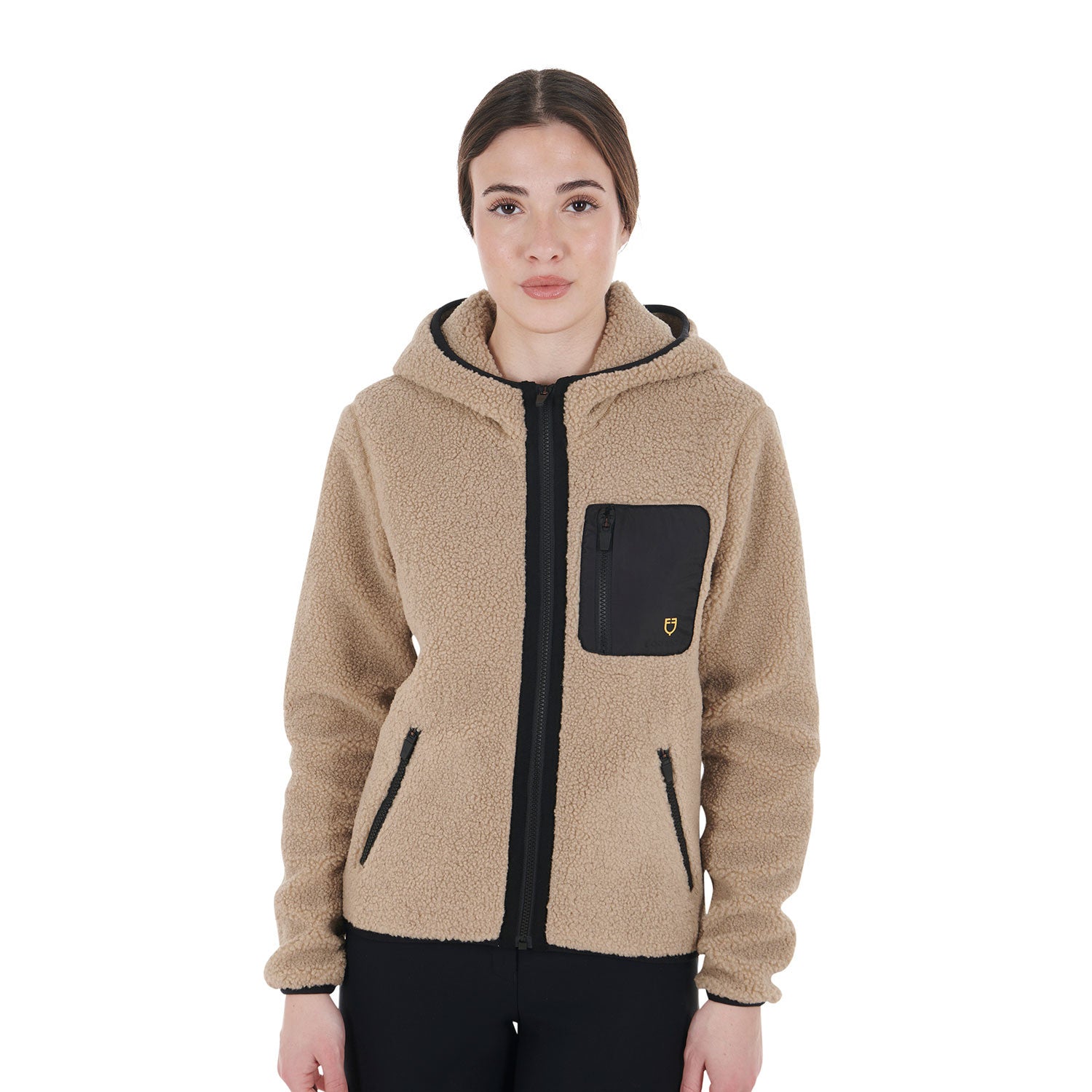 Equestro Women's sweatshirt in fleece with front pocket