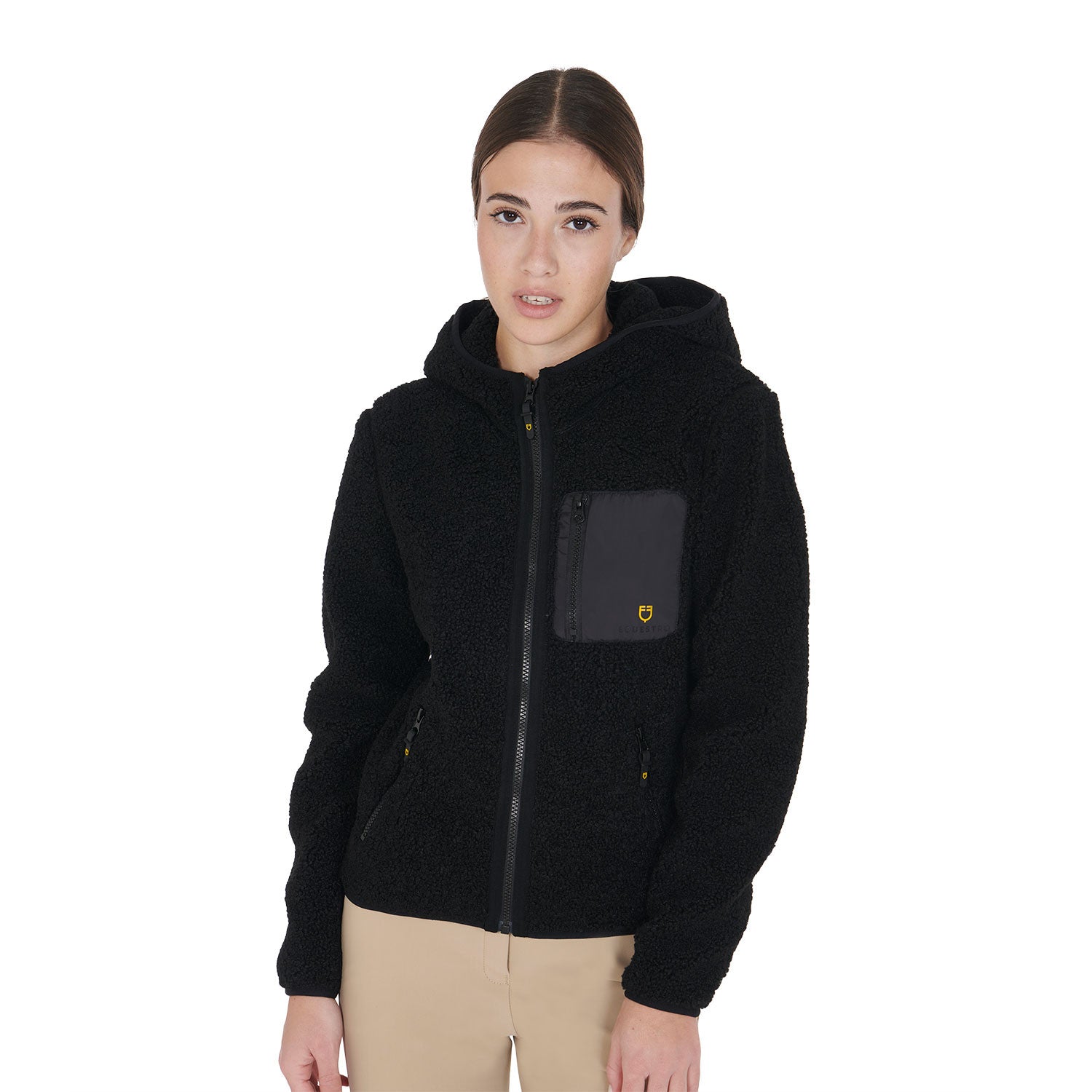 Equestro Women's sweatshirt in fleece with front pocket