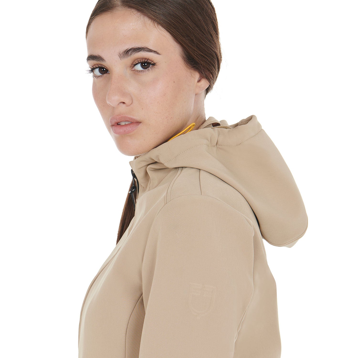 Women's slim fit softshell jacket with concealed pockets