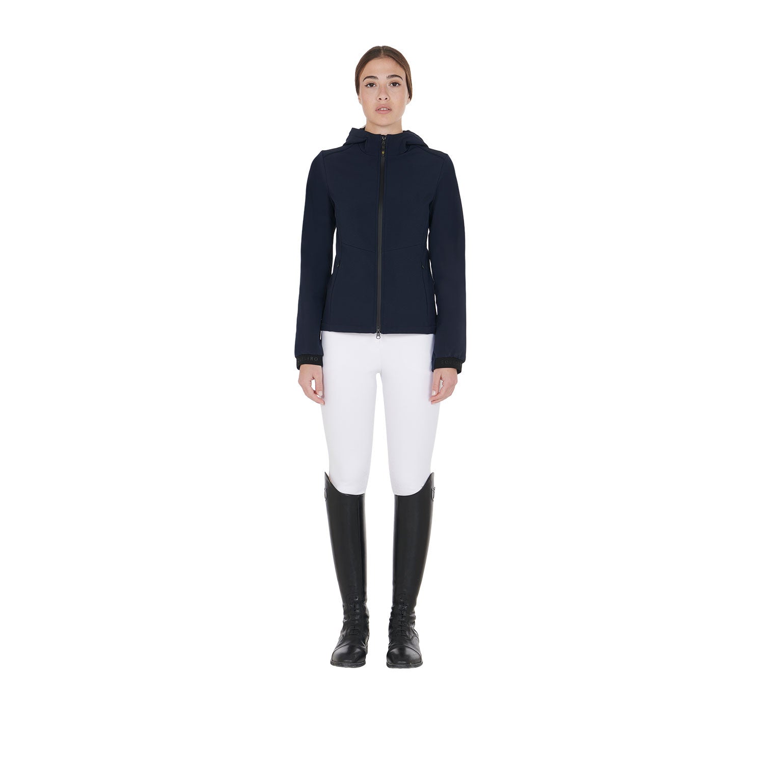 Women's slim fit softshell jacket with concealed pockets