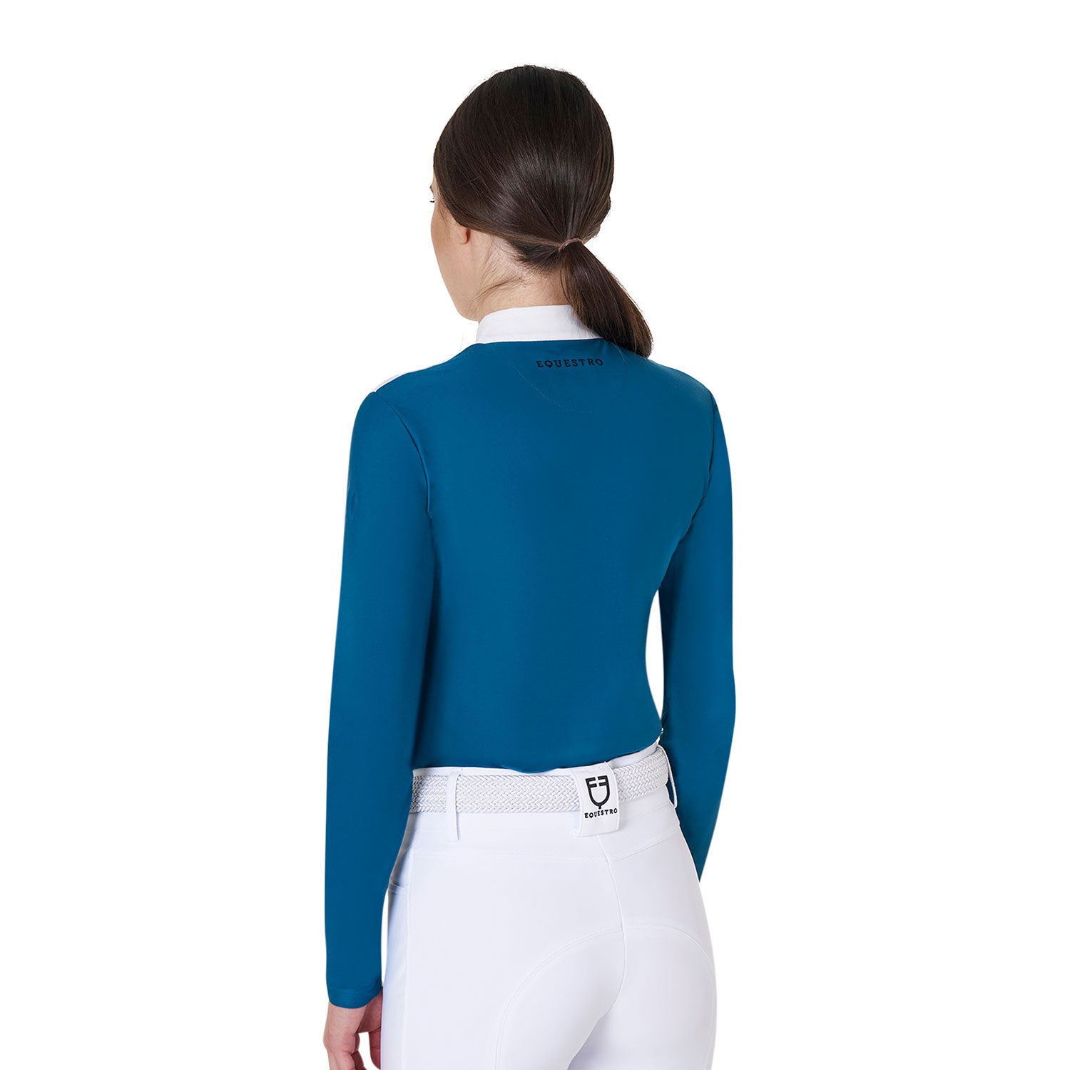 Women's competition polo shirt in technical and mesh fabric