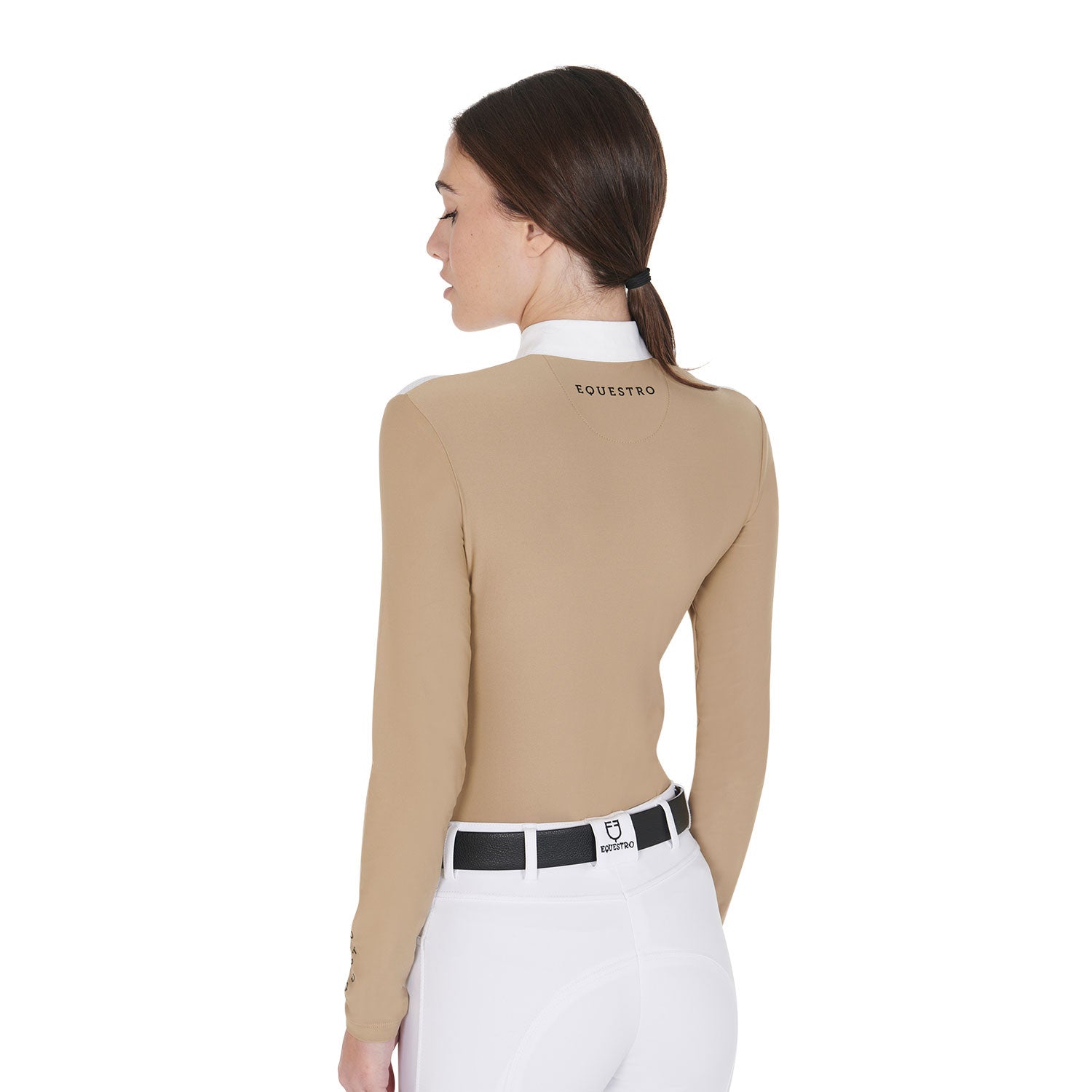 Women's competition polo shirt in technical and mesh fabric