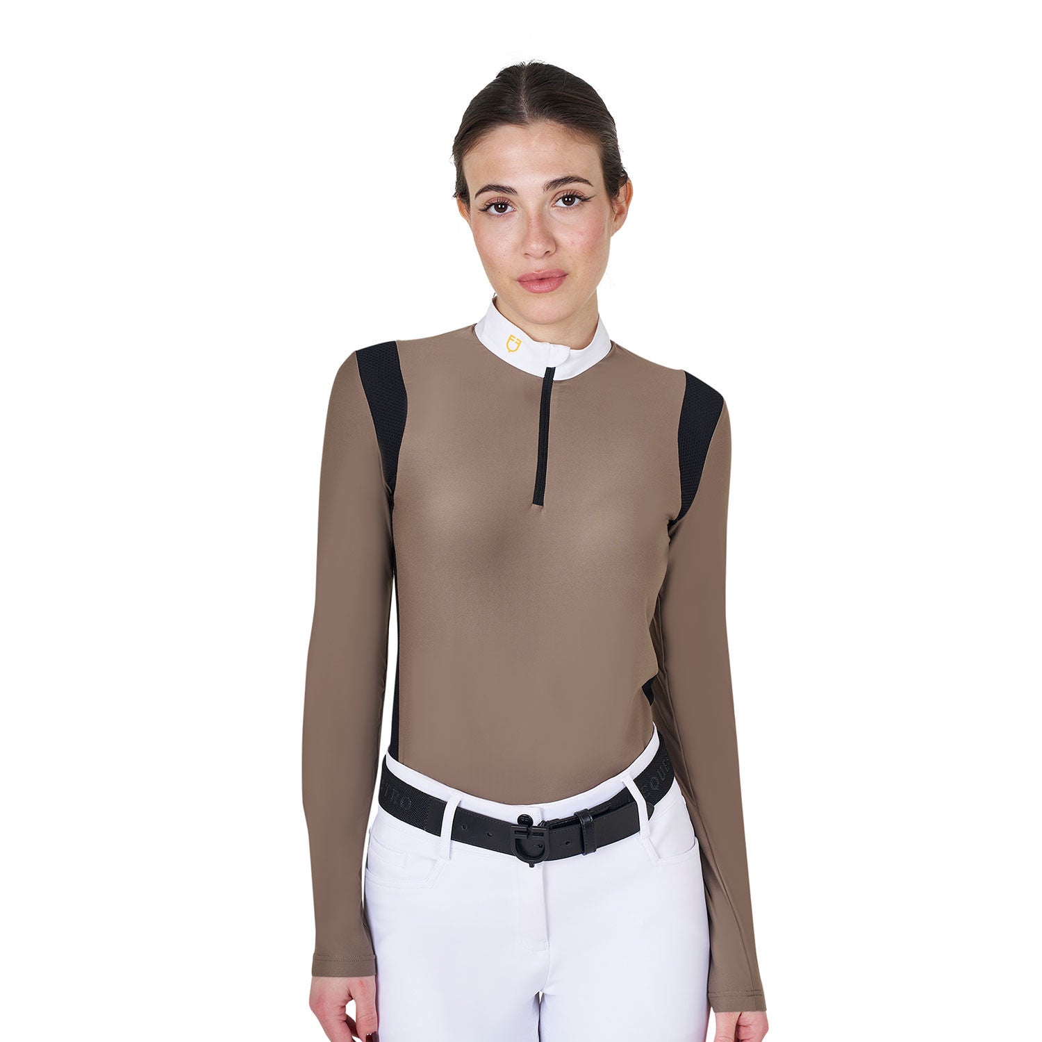 Equestro Women's slim fit polo shirt in technical fabric