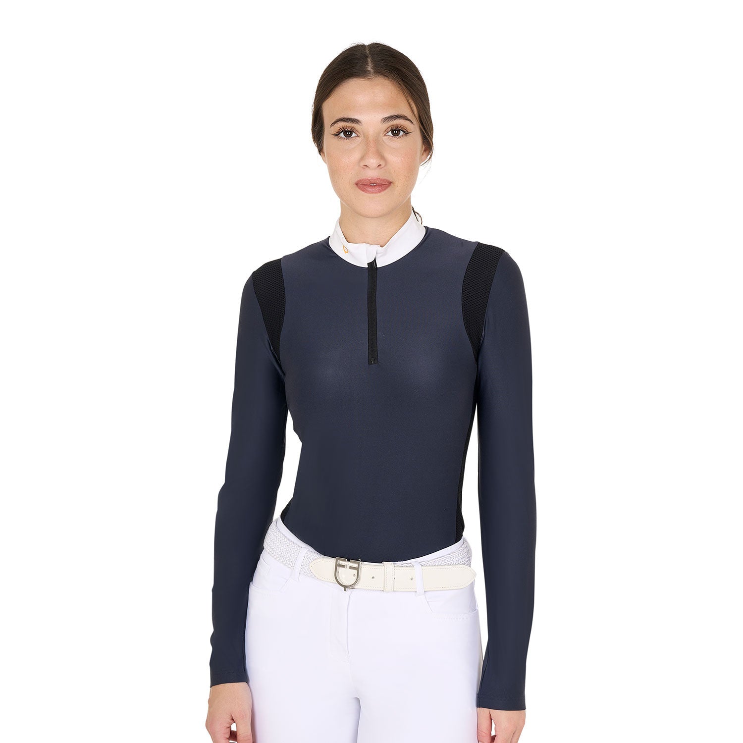 Equestro Women's slim fit polo shirt in technical fabric