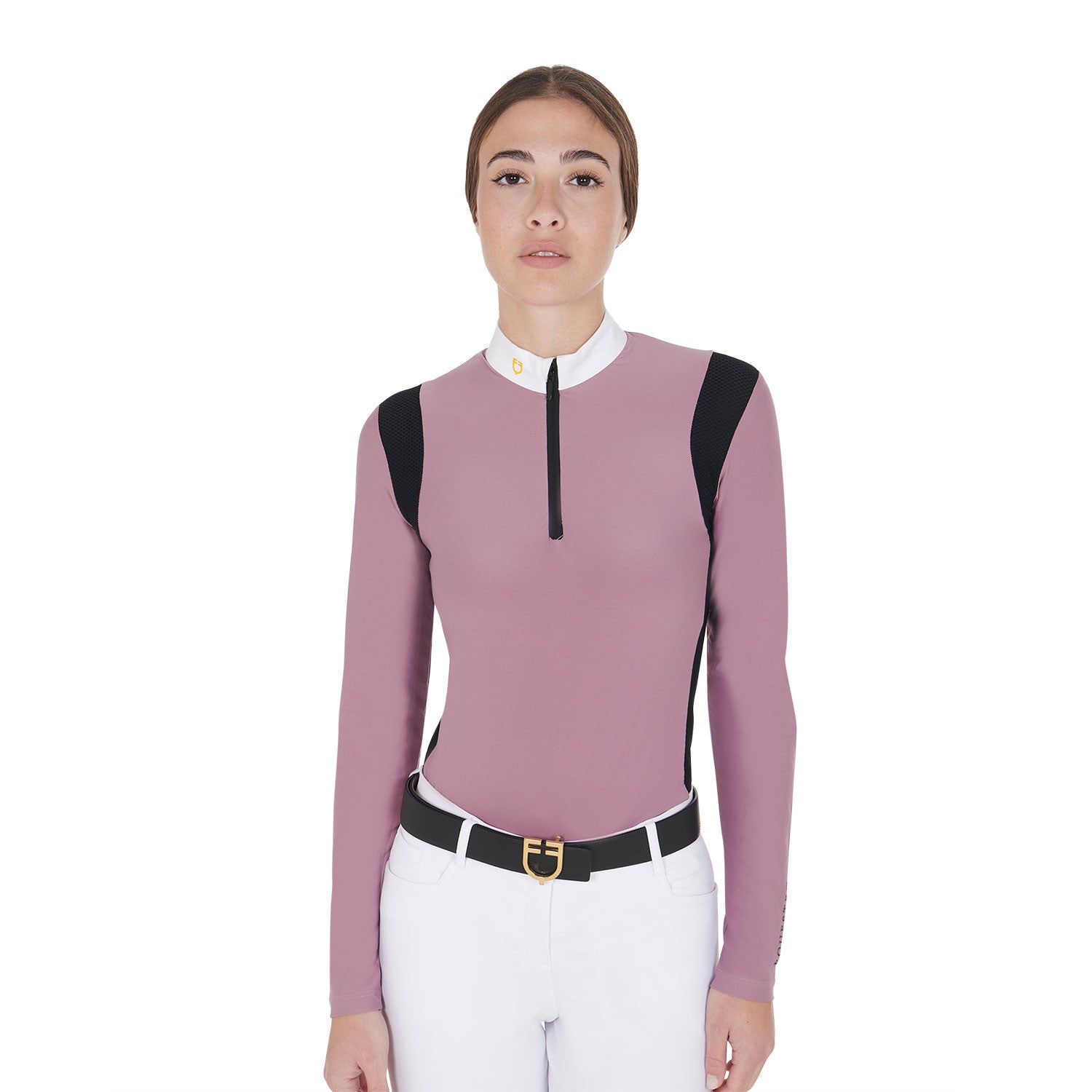 Equestro Women's slim fit polo shirt in technical fabric