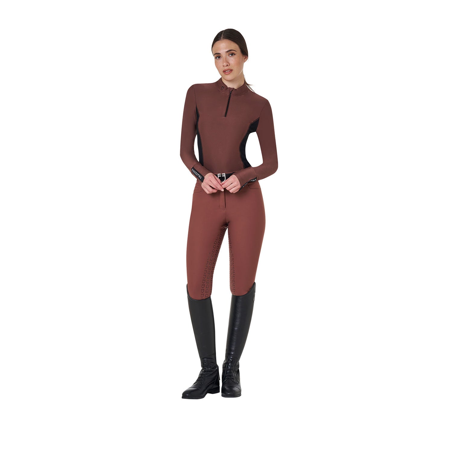 Women's long-sleeved training technical polo shirt