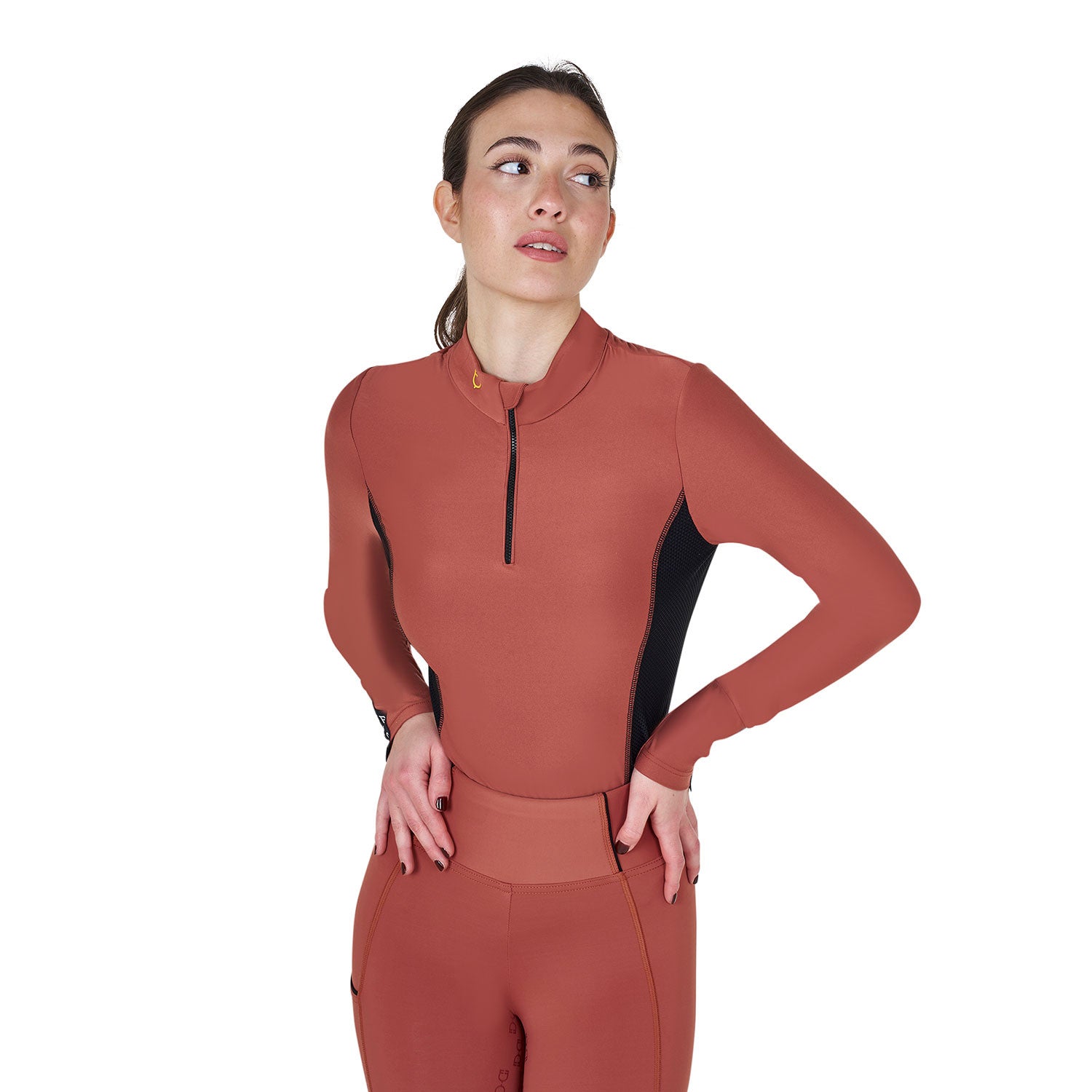 Women's long-sleeved training technical polo shirt