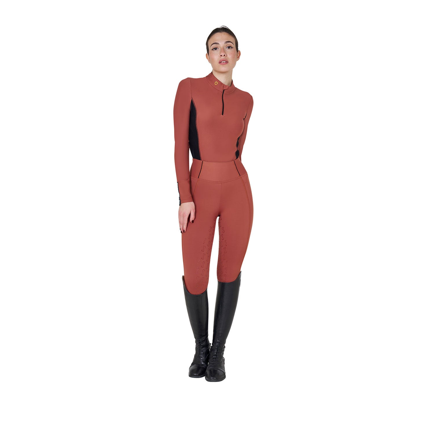 Women's long-sleeved training technical polo shirt