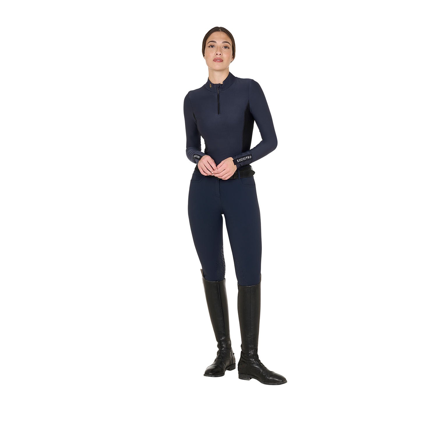 Women's long-sleeved training technical polo shirt