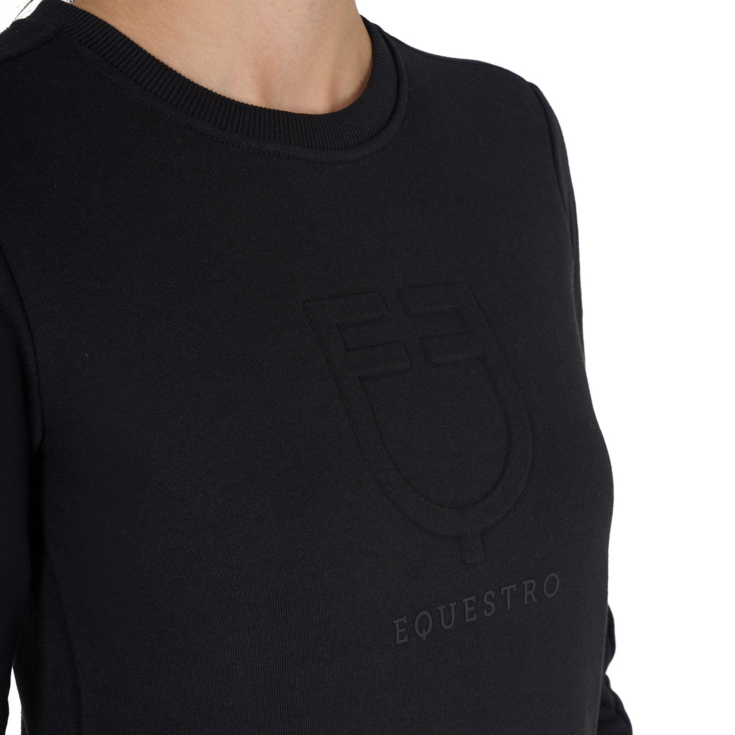 Women's crewneck sweatshirt with printed logo