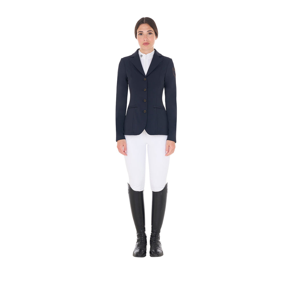 Women's competition jacket with contrasting embroidered logo