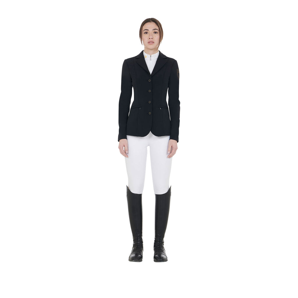 Women's competition jacket with contrasting embroidered logo