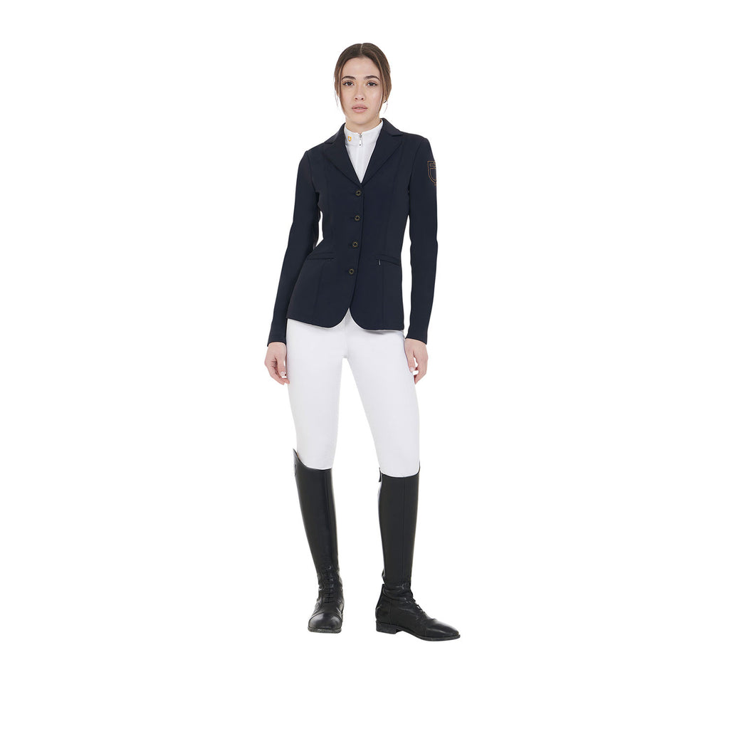 Women's competition jacket with contrasting embroidered logo