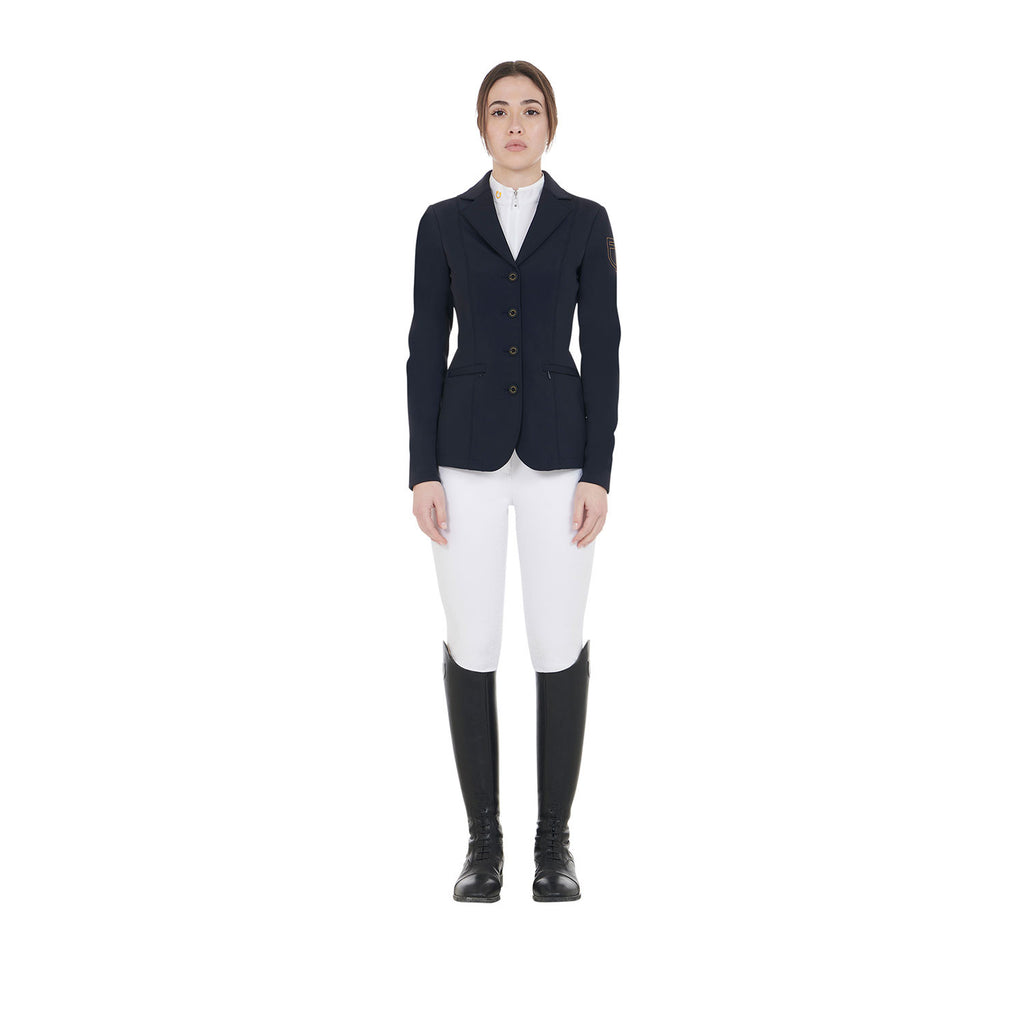 Women's competition jacket with contrasting embroidered logo